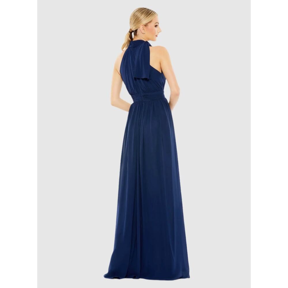 New Mac Duggal IEENA Navy Chiffon Gown Size 10 Formal Evening Bridesmaid Dress - Picture 4 of 16